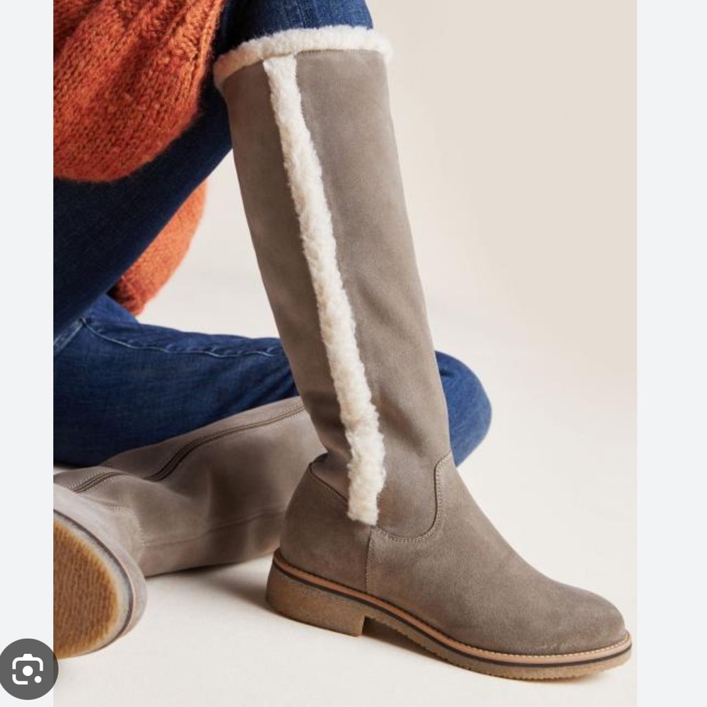 Anthropologie Suede Liendo by Seychelles Gray Tall Boots